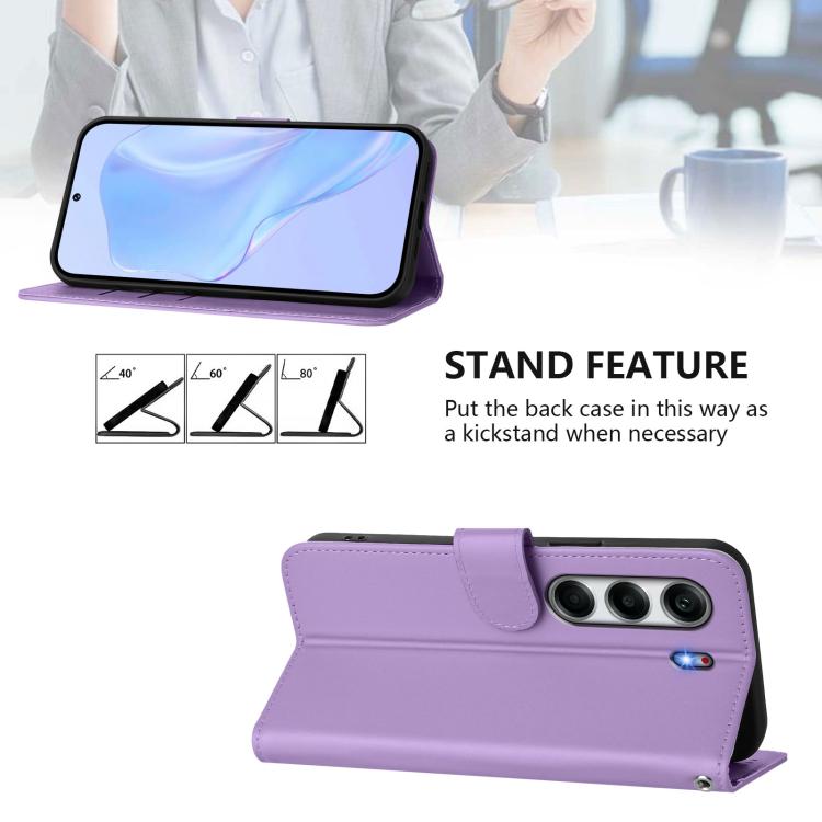For Tecno Camon 40 4G Skin Feel Solid Color Leather Phone Case with Lanyard