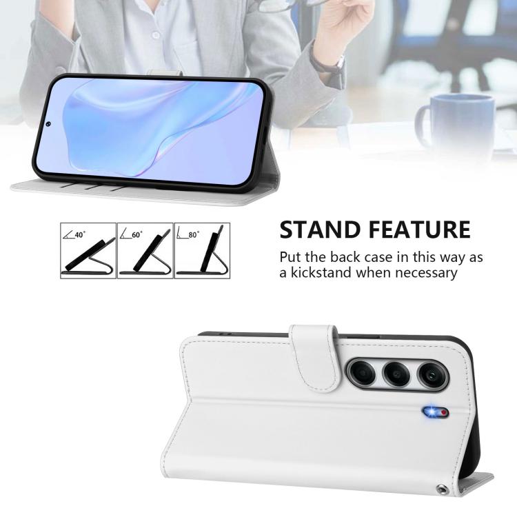 For Tecno Camon 40 4G Skin Feel Solid Color Leather Phone Case with Lanyard