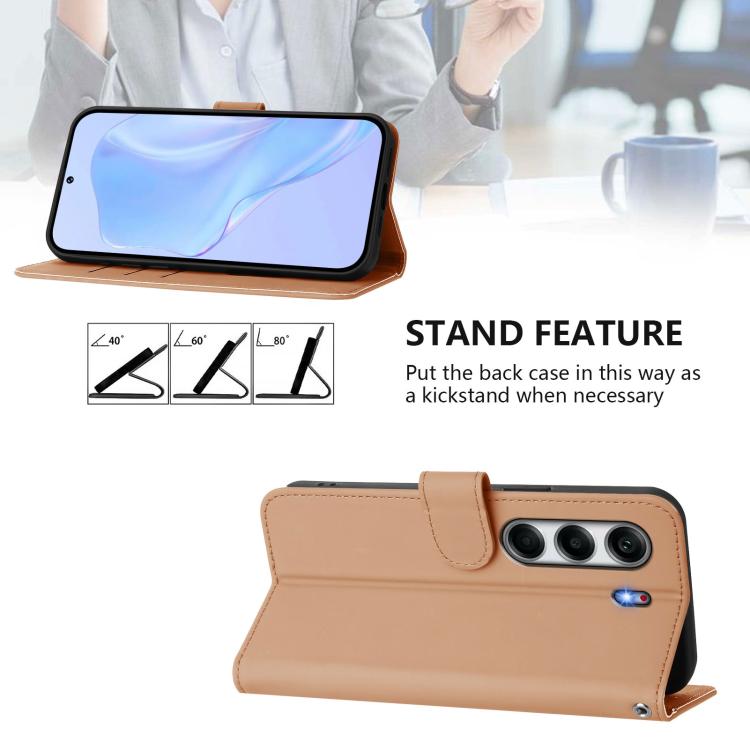For Tecno Camon 40 Pro 4G Skin Feel Solid Color Leather Phone Case with Lanyard