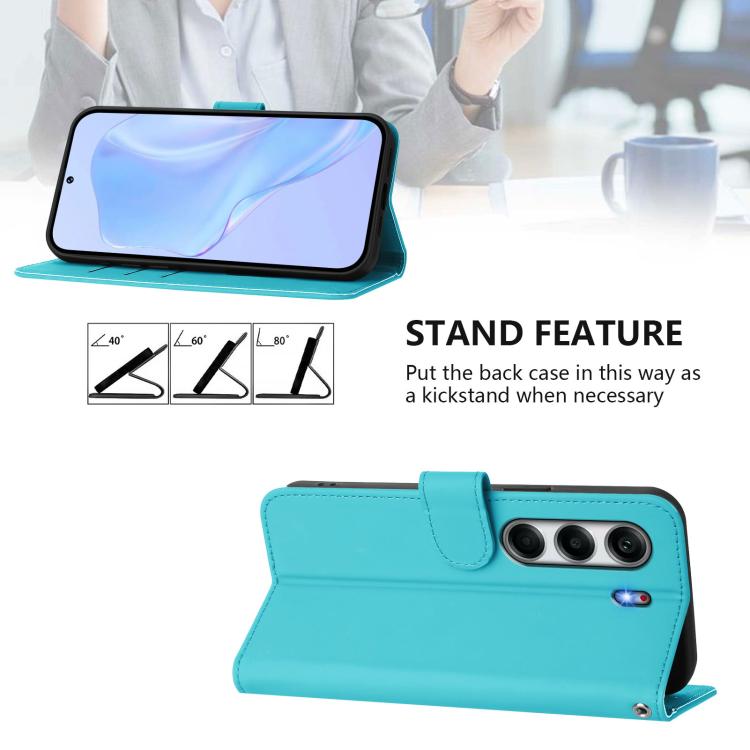 For Tecno Camon 40 Pro 5G Skin Feel Solid Color Leather Phone Case with Lanyard