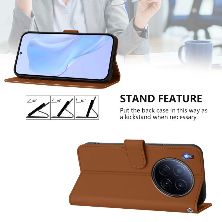 For Tecno Camon 40 Premier Skin Feel Solid Color Leather Phone Case with Lanyard