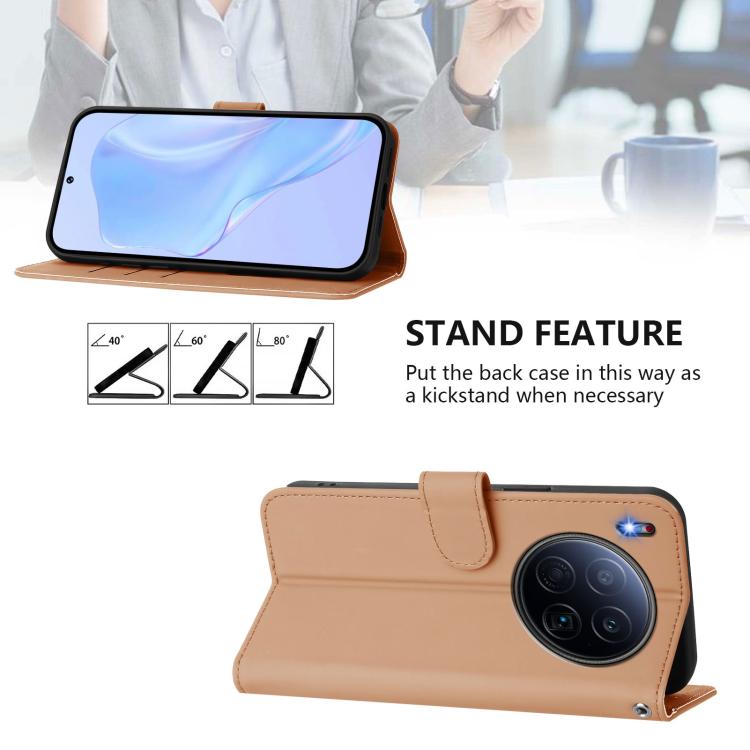 For Tecno Camon 40 Premier Skin Feel Solid Color Leather Phone Case with Lanyard