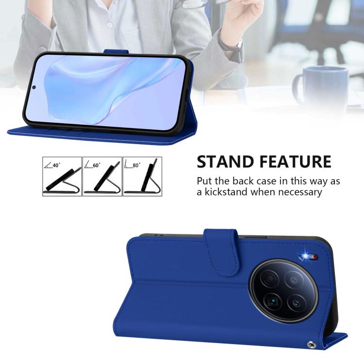 For Tecno Camon 40 Premier Skin Feel Solid Color Leather Phone Case with Lanyard