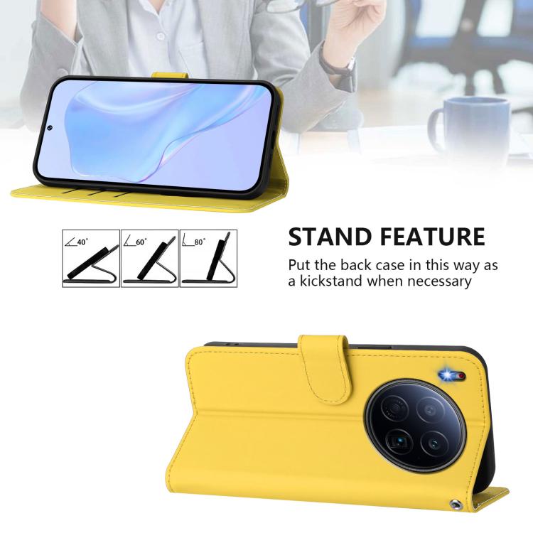 For Tecno Camon 40 Premier Skin Feel Solid Color Leather Phone Case with Lanyard