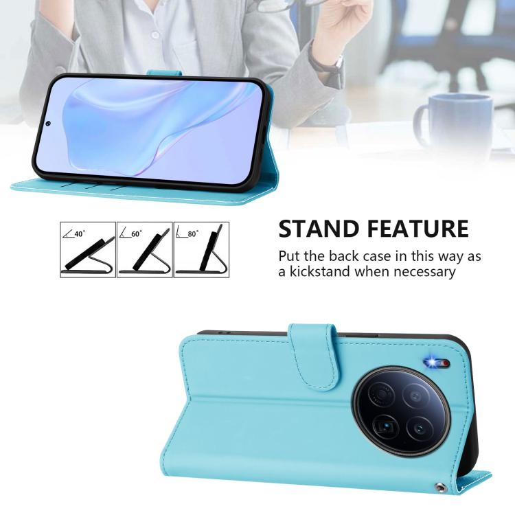 For Tecno Camon 40 Premier Skin Feel Solid Color Leather Phone Case with Lanyard