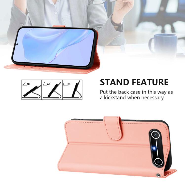 For Tecno Spark Slim 5G Skin Feel Solid Color Leather Phone Case with Lanyard