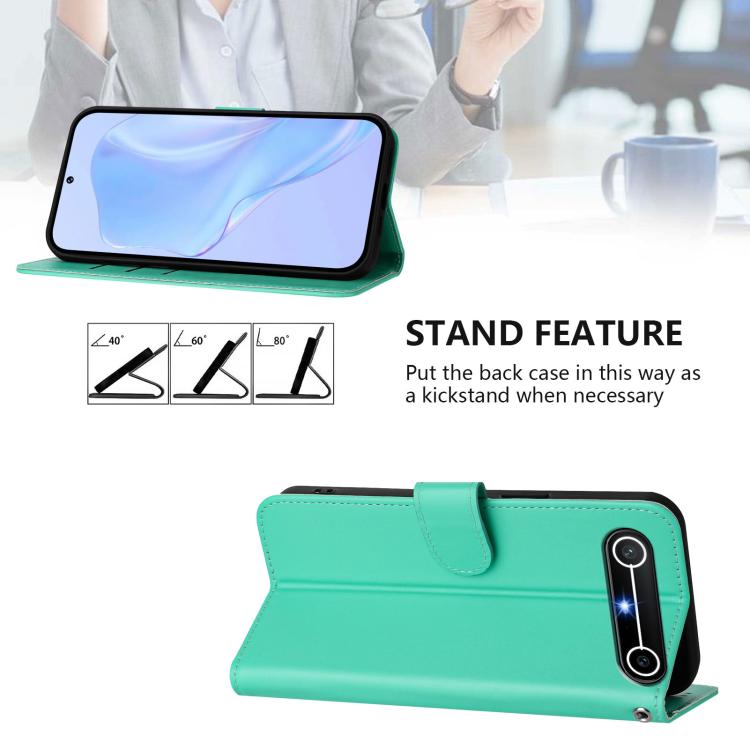 For Tecno Spark Slim 5G Skin Feel Solid Color Leather Phone Case with Lanyard