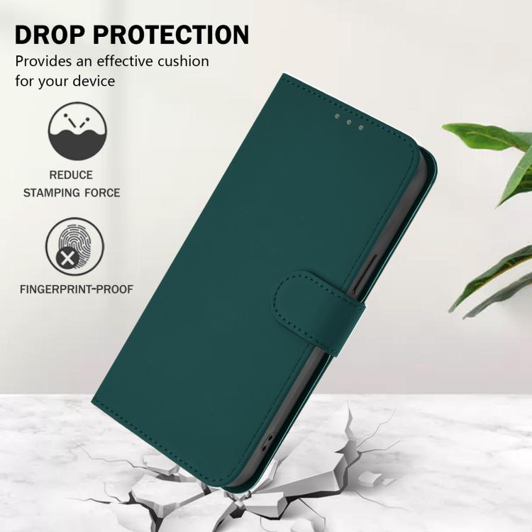 For Tecno Spark Slim 5G Skin Feel Solid Color Leather Phone Case with Lanyard
