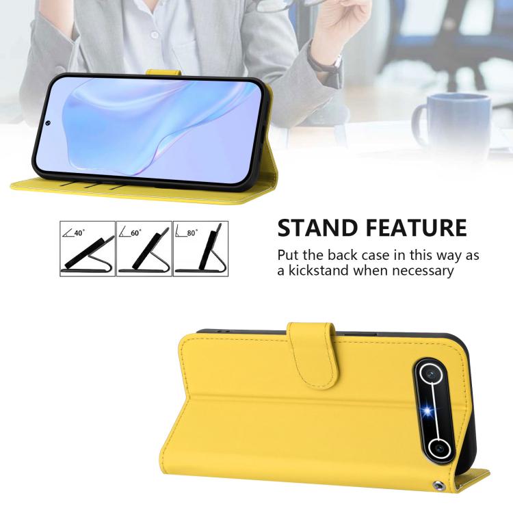 For Tecno Spark Slim 5G Skin Feel Solid Color Leather Phone Case with Lanyard