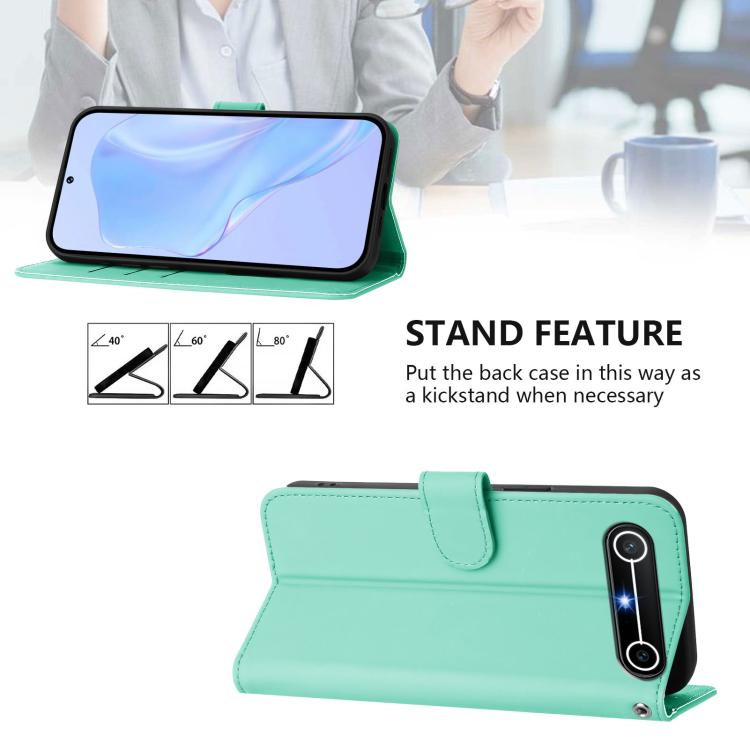For Tecno Spark Slim 5G Skin Feel Solid Color Leather Phone Case with Lanyard