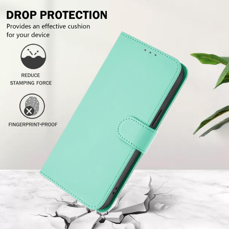 For Tecno Spark Slim 5G Skin Feel Solid Color Leather Phone Case with Lanyard