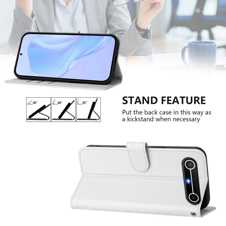 For Tecno Spark Slim 5G Skin Feel Solid Color Leather Phone Case with Lanyard