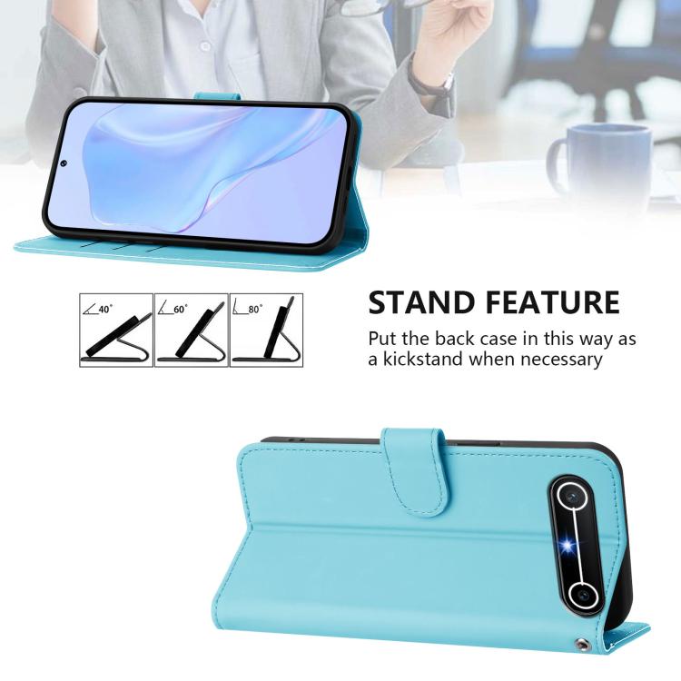 For Tecno Spark Slim 5G Skin Feel Solid Color Leather Phone Case with Lanyard