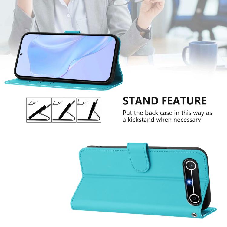 For Tecno Spark Slim 5G Skin Feel Solid Color Leather Phone Case with Lanyard