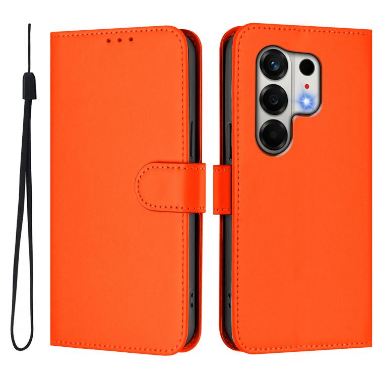 For Tecno Camon 50 4G / CN5 Skin Feel Solid Color Leather Phone Case with Lanyard