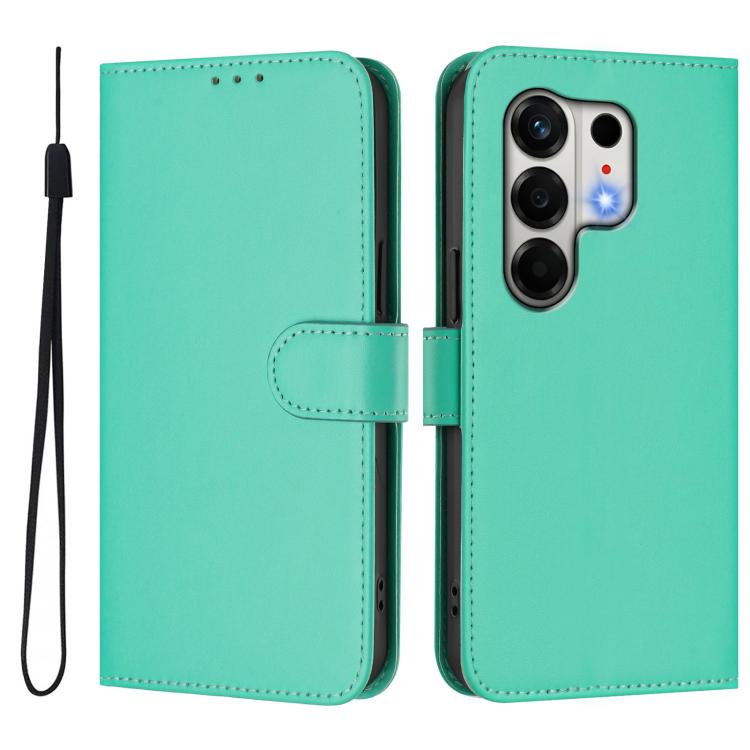 For Tecno Camon 50 4G / CN5 Skin Feel Solid Color Leather Phone Case with Lanyard
