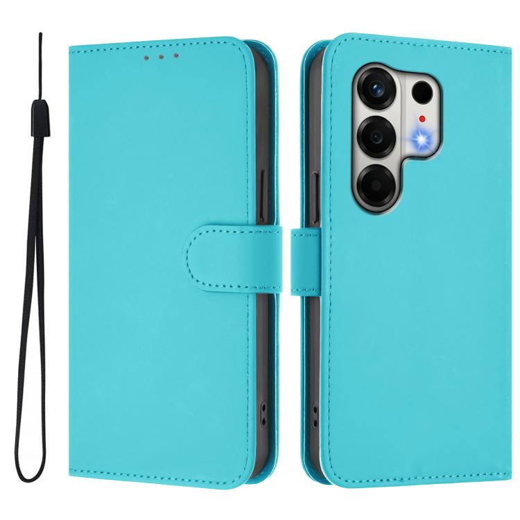 For Tecno Camon 50 4G / CN5 Skin Feel Solid Color Leather Phone Case with Lanyard