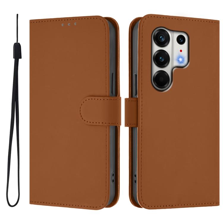 For Tecno Camon 50 Pro 4G Skin Feel Solid Color Leather Phone Case with Lanyard