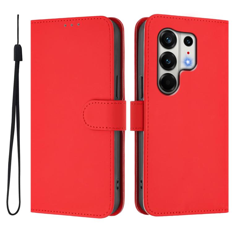 For Tecno Camon 50 Pro 4G Skin Feel Solid Color Leather Phone Case with Lanyard