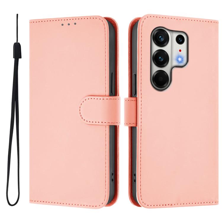 For Tecno Camon 50 Pro 4G Skin Feel Solid Color Leather Phone Case with Lanyard