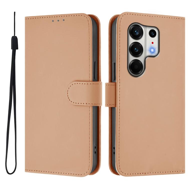 For Tecno Camon 50 Pro 4G Skin Feel Solid Color Leather Phone Case with Lanyard