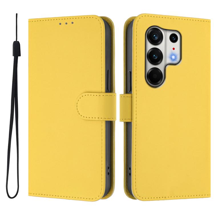 For Tecno Camon 50 Pro 4G Skin Feel Solid Color Leather Phone Case with Lanyard