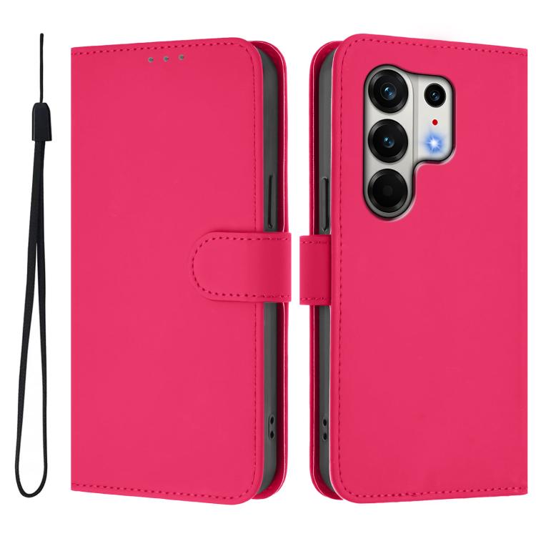 For Tecno Camon 50 Pro 4G Skin Feel Solid Color Leather Phone Case with Lanyard