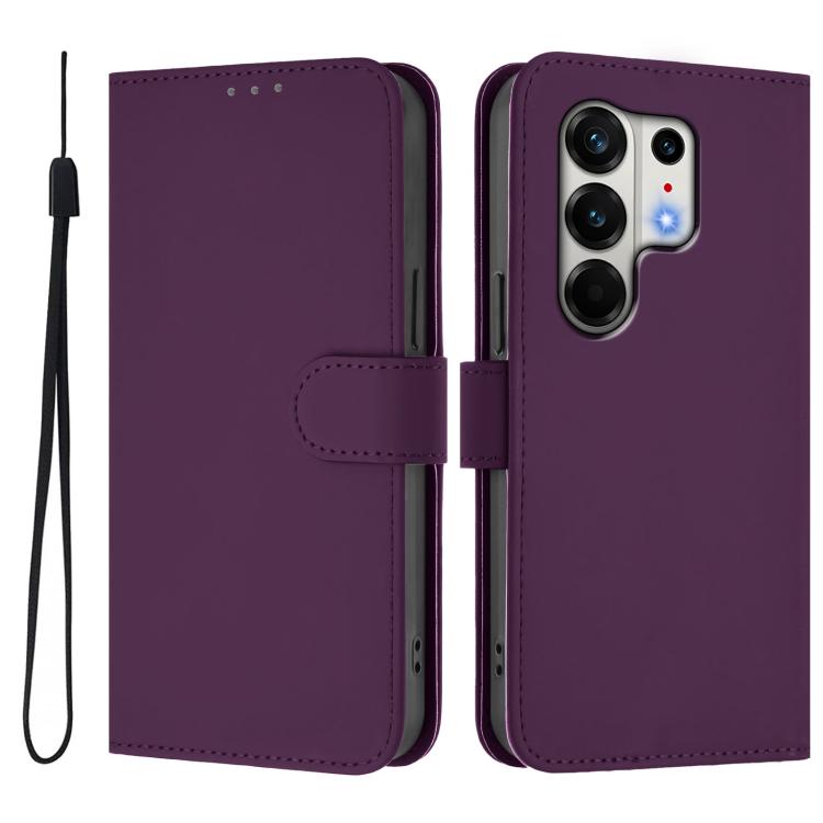 For Tecno Camon 50 Pro 4G Skin Feel Solid Color Leather Phone Case with Lanyard