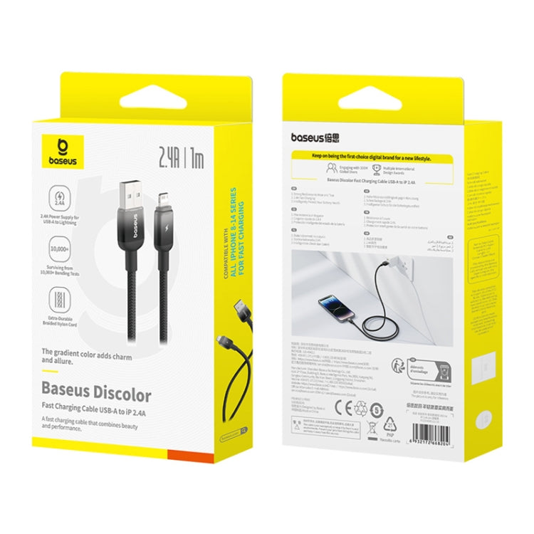 Baseus Discolor Series 2.4A USB to 8 Pin Fast Charging Cable, Cable Length:1m