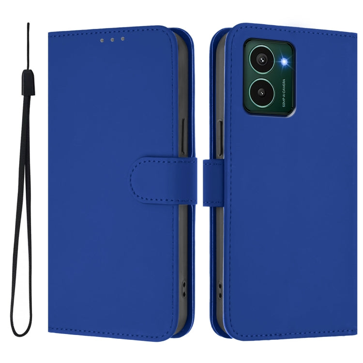 For HMD Pulse Pro / Pulse / Pulse+ Skin Feel Solid Color Leather Phone Case with Lanyard