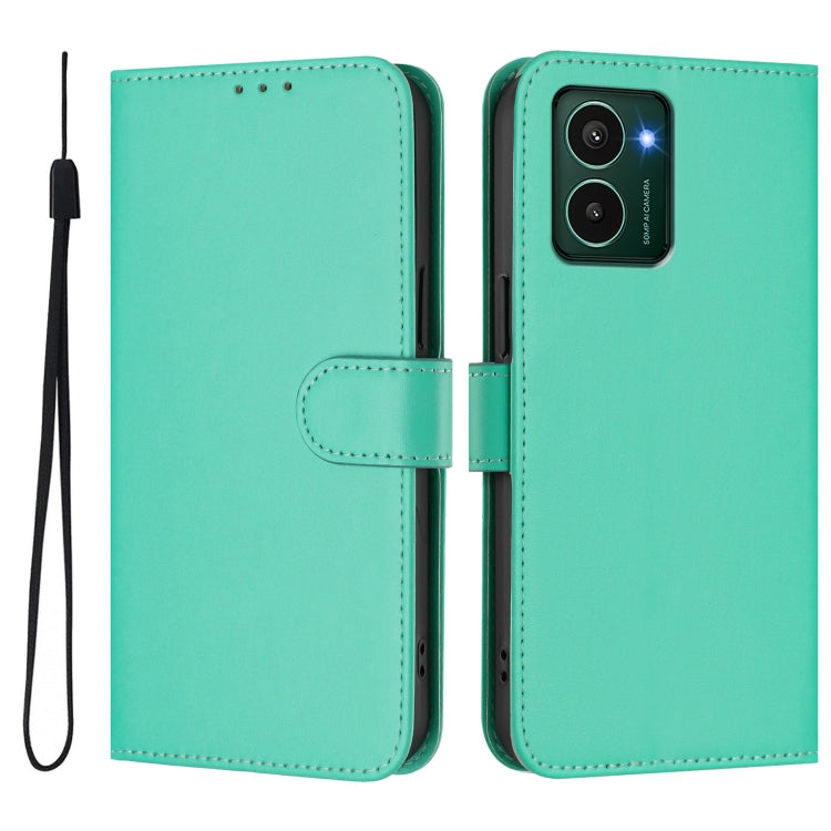 For HMD Pulse Pro / Pulse / Pulse+ Skin Feel Solid Color Leather Phone Case with Lanyard