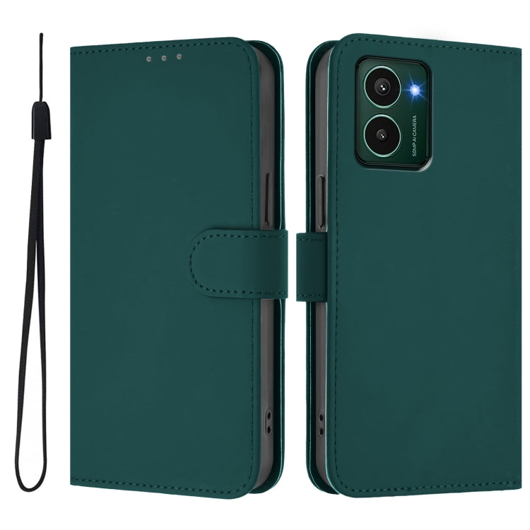 For HMD Pulse Pro / Pulse / Pulse+ Skin Feel Solid Color Leather Phone Case with Lanyard