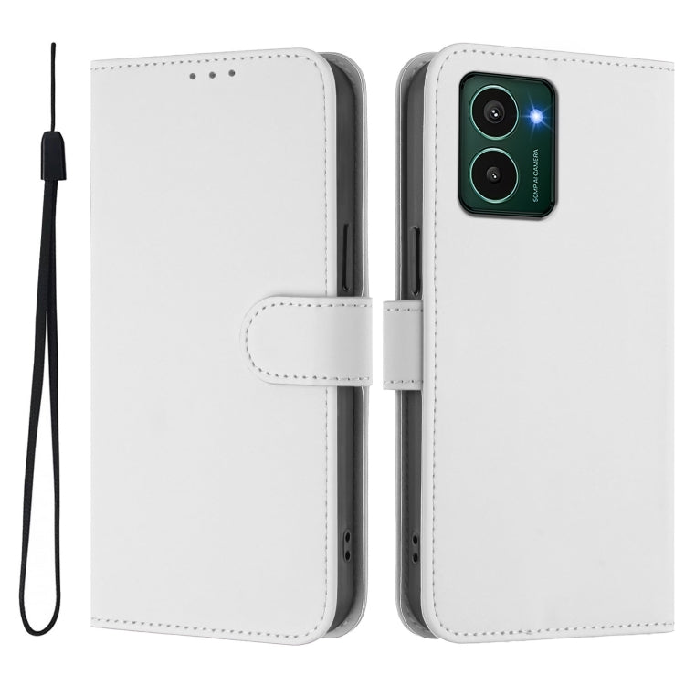 For HMD Pulse Pro / Pulse / Pulse+ Skin Feel Solid Color Leather Phone Case with Lanyard