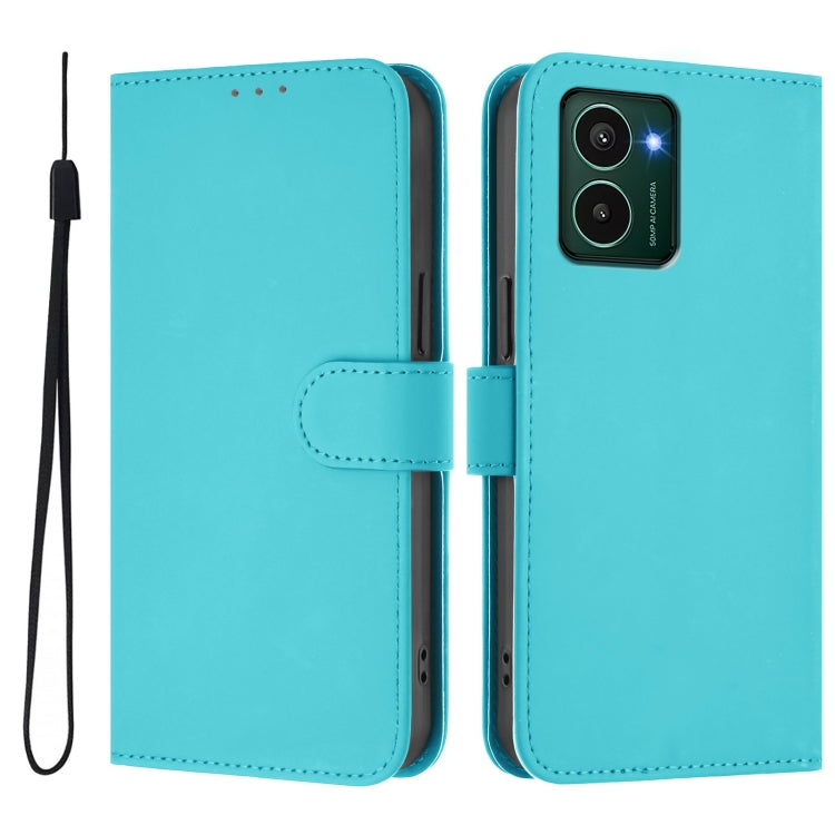 For HMD Pulse Pro / Pulse / Pulse+ Skin Feel Solid Color Leather Phone Case with Lanyard