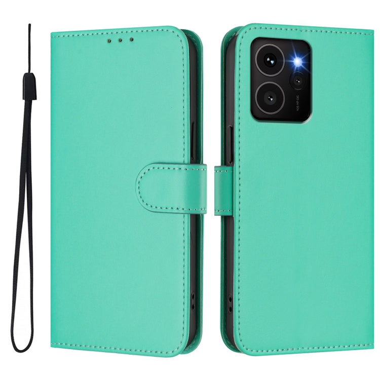 For HMD Skyline Skin Feel Solid Color Leather Phone Case with Lanyard
