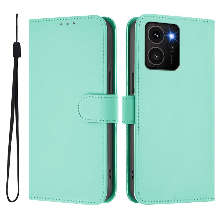 For HMD Skyline Skin Feel Solid Color Leather Phone Case with Lanyard