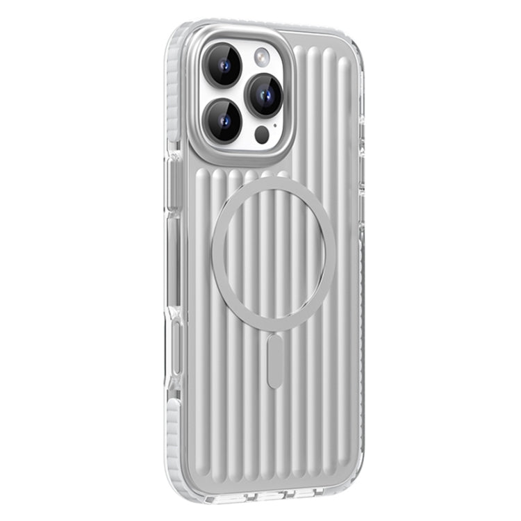 For iPhone 16 Pro Max Mutural Corrugated Texture Magsafe Magnetic Shockproof Phone Case