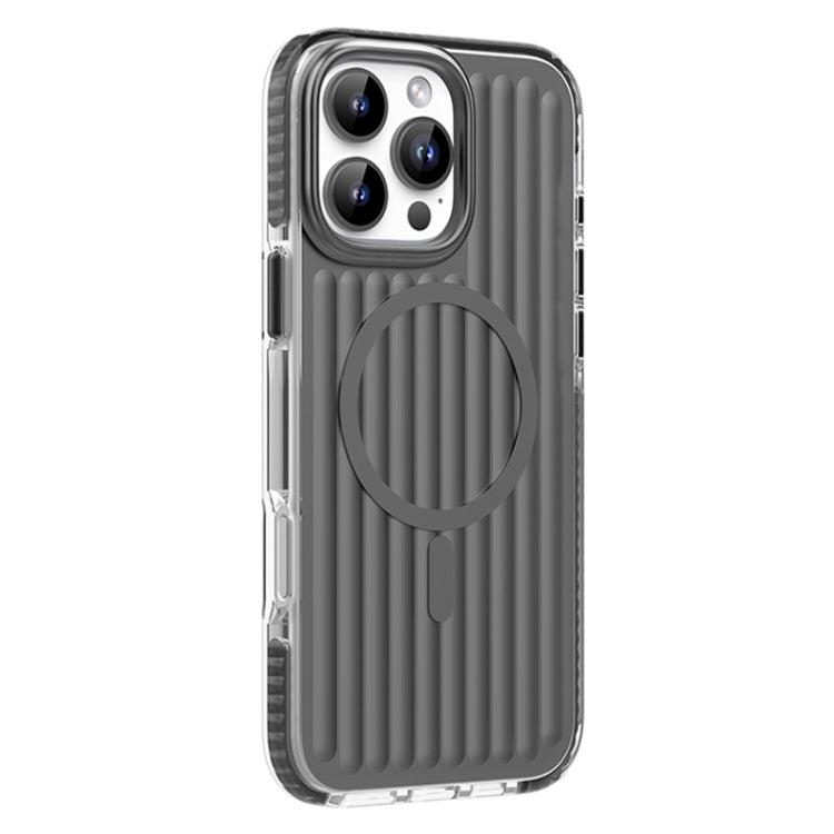 For iPhone 16 Pro Max Mutural Corrugated Texture Magsafe Magnetic Shockproof Phone Case