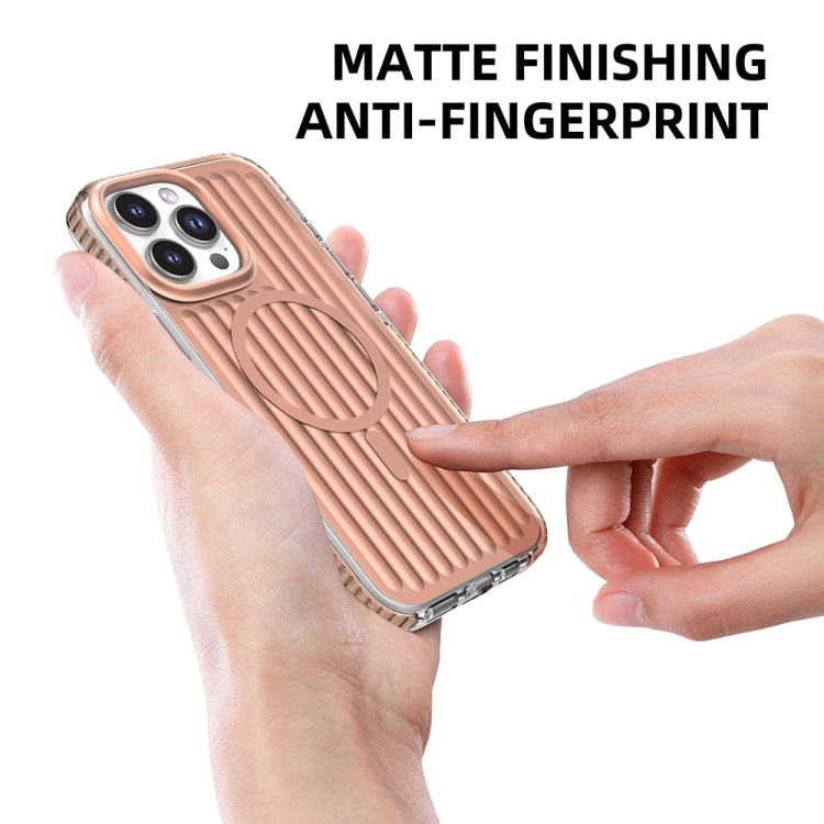 For iPhone 16 Pro Max Mutural Corrugated Texture Magsafe Magnetic Shockproof Phone Case