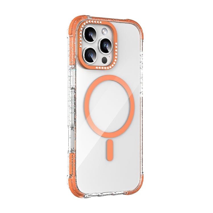 For iPhone 16 Pro Mutural Blink Series Glitter Edge MagSafe Magnetic Phone Case