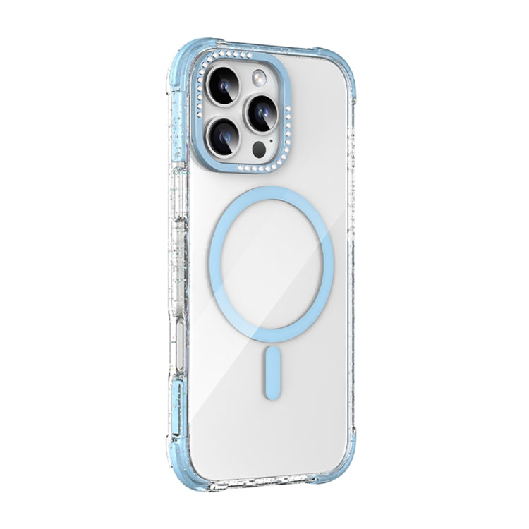 For iPhone 16 Pro Mutural Blink Series Glitter Edge MagSafe Magnetic Phone Case