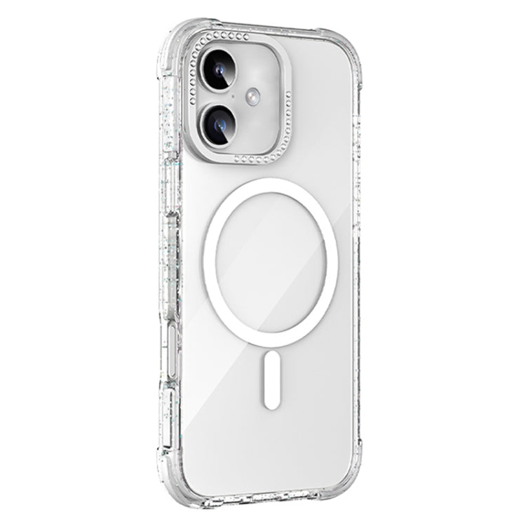 For iPhone 16 Mutural Blink Series Glitter Edge MagSafe Magnetic Phone Case