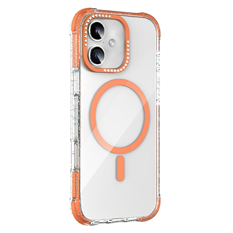 For iPhone 16 Mutural Blink Series Glitter Edge MagSafe Magnetic Phone Case