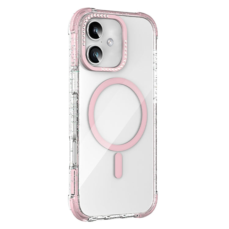 For iPhone 16 Mutural Blink Series Glitter Edge MagSafe Magnetic Phone Case