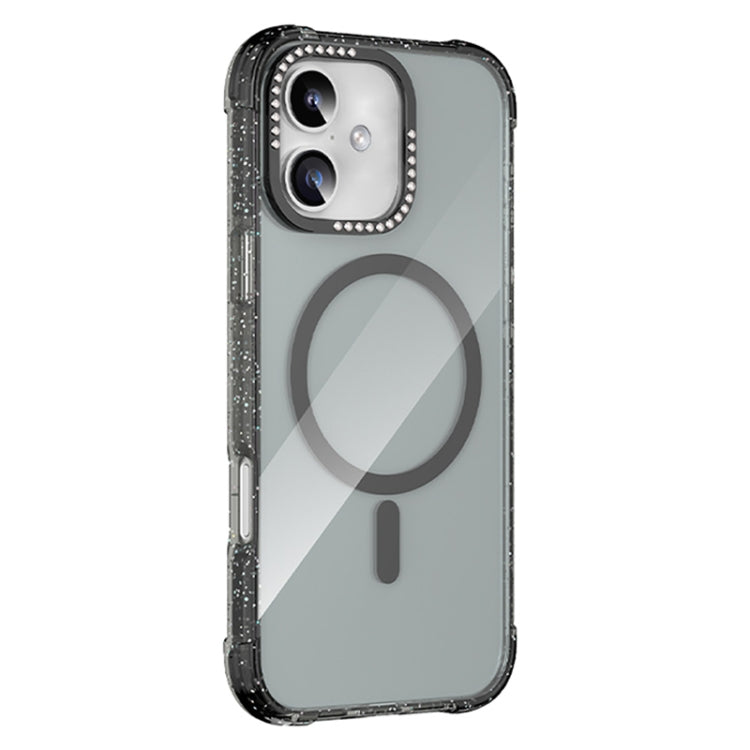 For iPhone 16 Mutural Blink Series Glitter Edge MagSafe Magnetic Phone Case