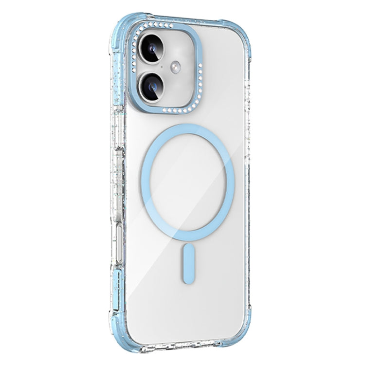 For iPhone 16 Mutural Blink Series Glitter Edge MagSafe Magnetic Phone Case