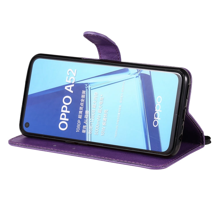 For Oppo A52 / A72 / A92 Solid Color Horizontal Flip Protective Leather Case with Holder & Card Slots & Wallet & Photo Frame & Lanyard