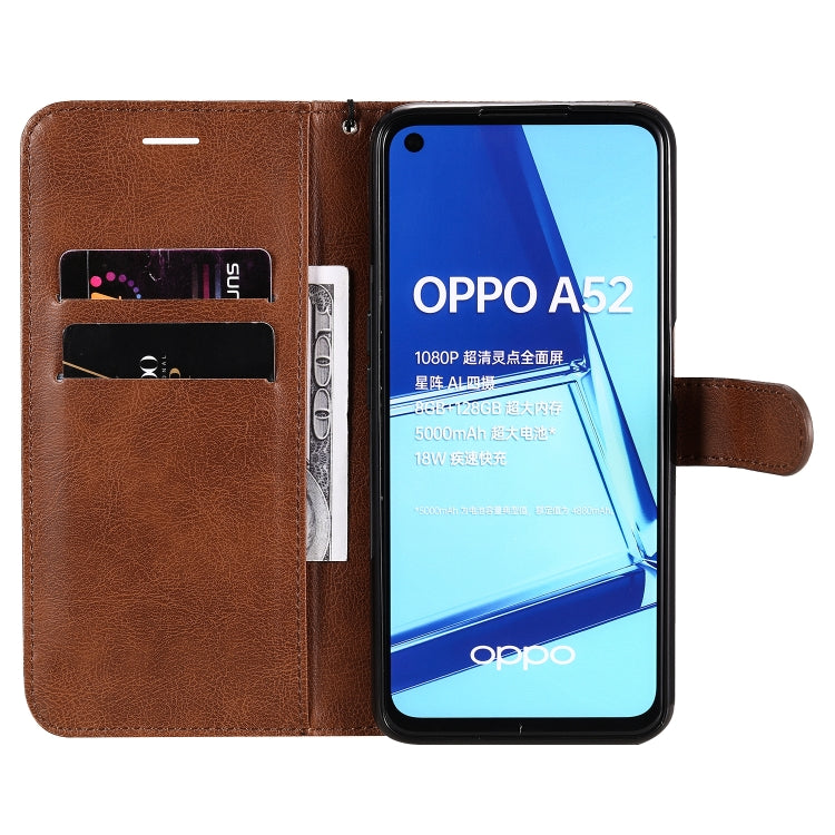 For Oppo A52 / A72 / A92 Solid Color Horizontal Flip Protective Leather Case with Holder & Card Slots & Wallet & Photo Frame & Lanyard