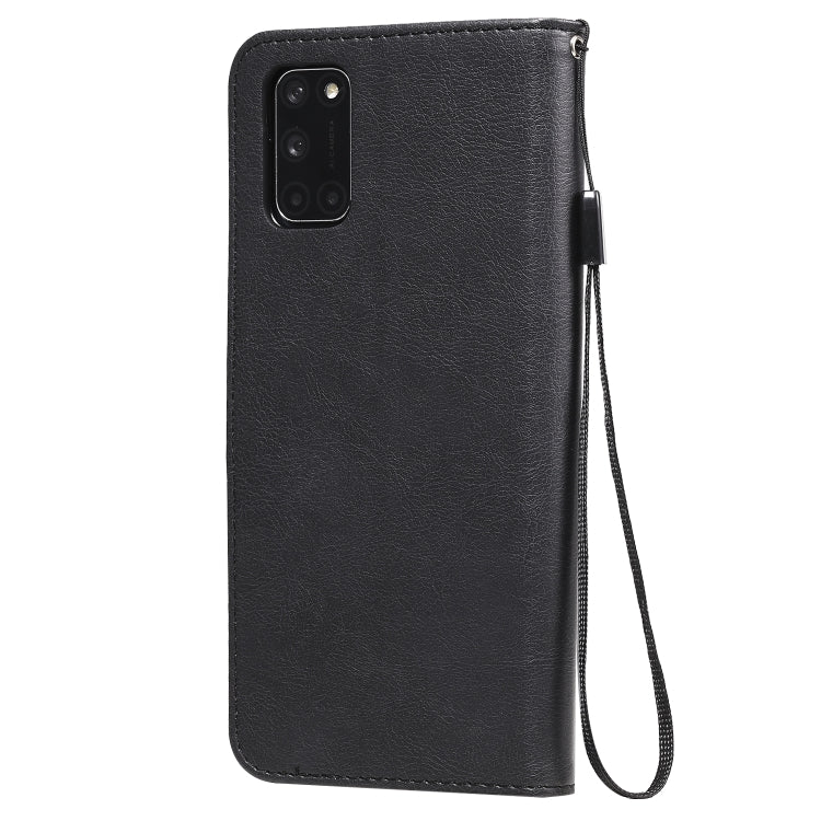 For Oppo A52 / A72 / A92 Solid Color Horizontal Flip Protective Leather Case with Holder & Card Slots & Wallet & Photo Frame & Lanyard