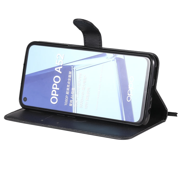 For Oppo A52 / A72 / A92 Solid Color Horizontal Flip Protective Leather Case with Holder & Card Slots & Wallet & Photo Frame & Lanyard